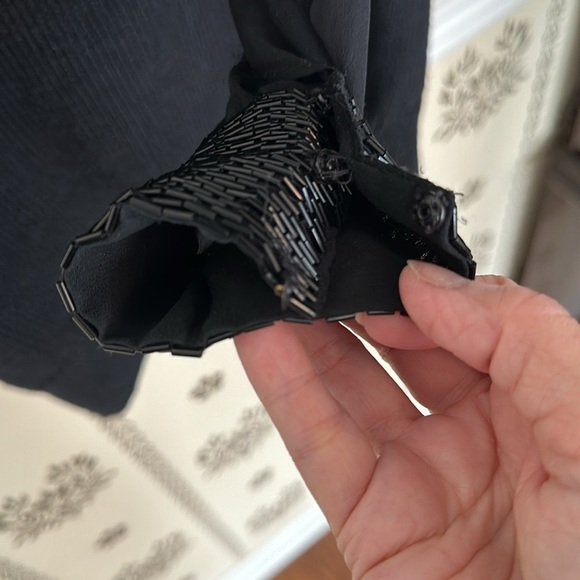 Vintage Bonnie Boerer S 80’s Black Appliqué 3D Sequins Bugle Beaded Sweater - Picture 8 of 16